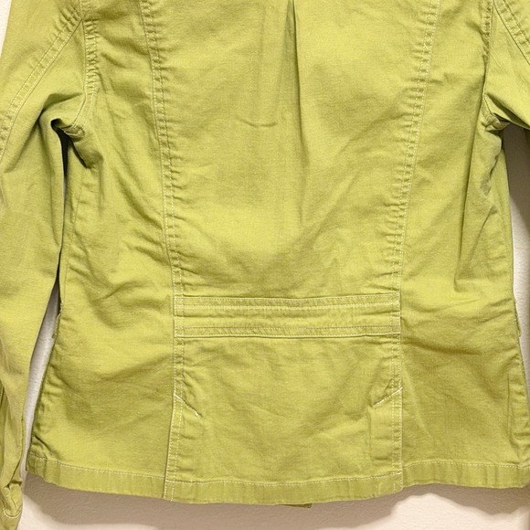 Sigrid Olsen Jacket Size 6 Green Utility Button Front Cotton Blend - Picture 2 of 10